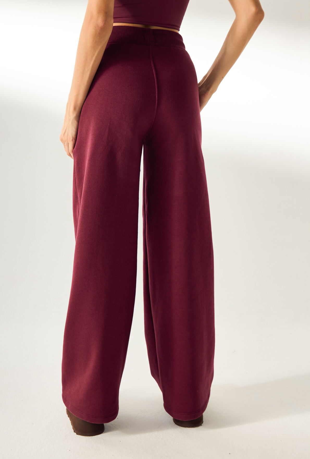 Calça Moletom Wide Merlot