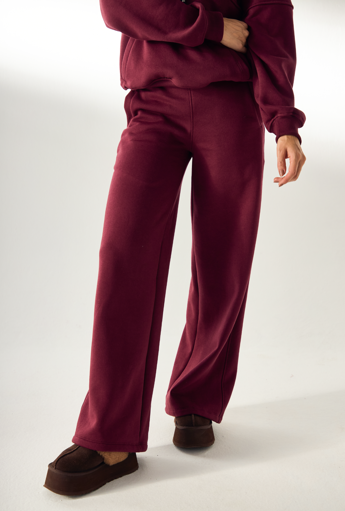 Calça Moletom Wide Merlot