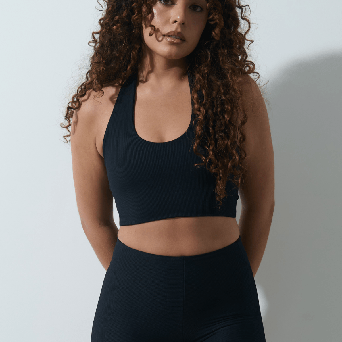 Cropped Frente Única Ribb Black Velvet